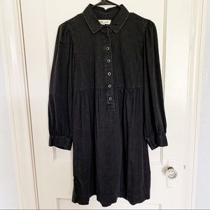 Madewell black cotton shirt dress